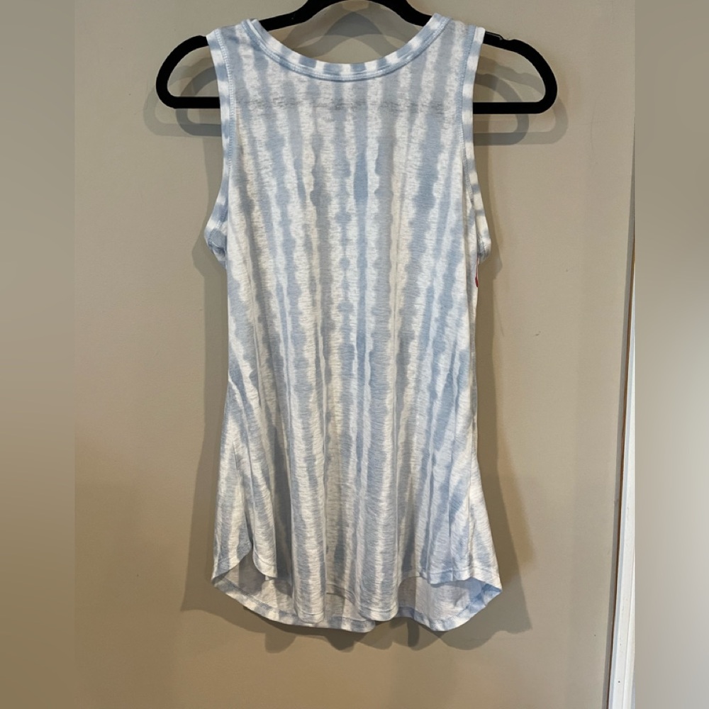 Athleta Womens Tank Top blue White Tie Dye Sleeveless Scoop Neck Boho M.… - Picture 2 of 2